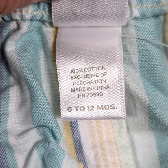 Vtg Janie and Jack Sunsuit Baby Boys Sz 6-12m Blue Stripe Monkey 2004 - Picture 5 of 6